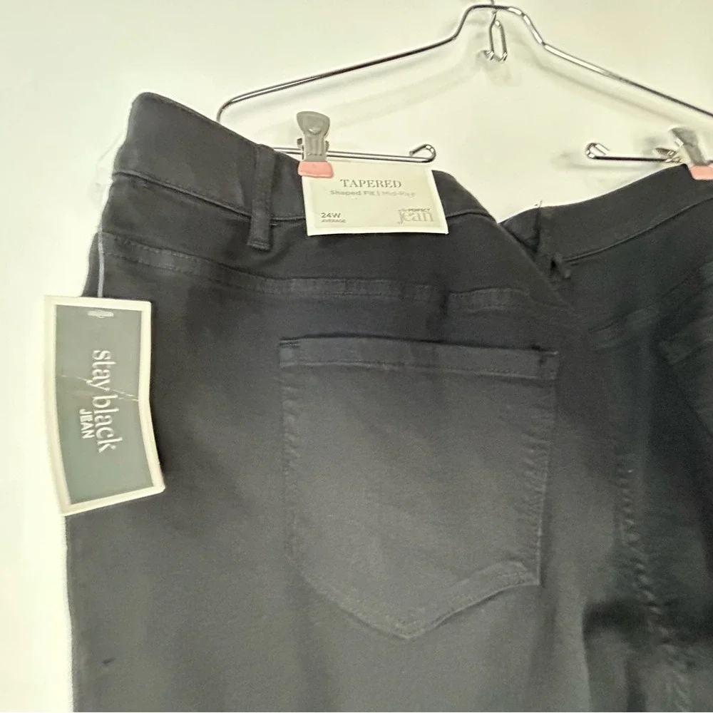 CJ Banks Signature Slimming Tapered Mid Rise Black Jeans 24W‎ NWT - Picture 13 of 14